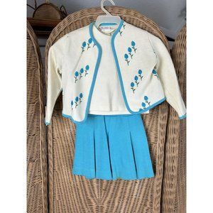 Vintage Girls Skirt Outfit 3 Piece Pleated Sweater Size 5 Tricia LTD